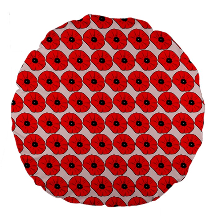 Red Peony Flower Pattern Large 18  Premium Round Cushions