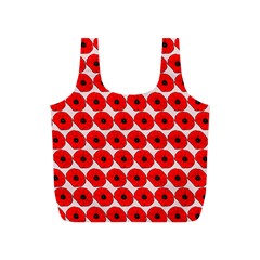 Red Peony Flower Pattern Full Print Recycle Bag (s) by GardenOfOphir