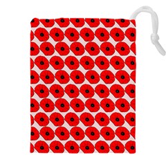 Red Peony Flower Pattern Drawstring Pouch (4xl) by GardenOfOphir