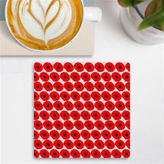 Red Peony Flower Pattern Uv Print Square Tile Coaster  by GardenOfOphir