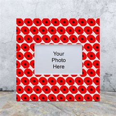 Red Peony Flower Pattern White Box Photo Frame 4  X 6  by GardenOfOphir