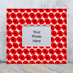 Red Peony Flower Pattern White Wall Photo Frame 5  X 7  by GardenOfOphir