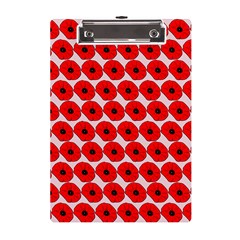 Red Peony Flower Pattern A5 Acrylic Clipboard by GardenOfOphir