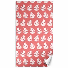 Coral And White Lady Bug Pattern Canvas 40  X 72  by GardenOfOphir