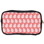 Coral And White Lady Bug Pattern Toiletries Bag (Two Sides) Front