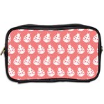 Coral And White Lady Bug Pattern Toiletries Bag (Two Sides) Back