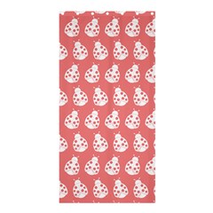 Coral And White Lady Bug Pattern Shower Curtain 36  X 72  (stall)  by GardenOfOphir