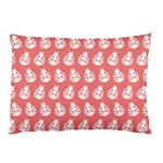 Coral And White Lady Bug Pattern Pillow Case (Two Sides) Front