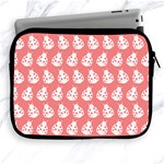 Coral And White Lady Bug Pattern Apple iPad 2/3/4 Zipper Cases Front