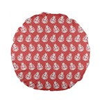 Coral And White Lady Bug Pattern Standard 15  Premium Flano Round Cushions Back