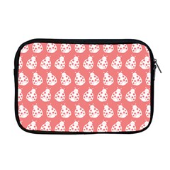 Coral And White Lady Bug Pattern Apple Macbook Pro 17  Zipper Case by GardenOfOphir