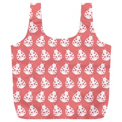 Coral And White Lady Bug Pattern Full Print Recycle Bag (xxxl) by GardenOfOphir