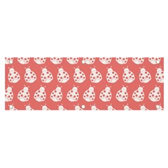 Coral And White Lady Bug Pattern Banner And Sign 6  X 2  by GardenOfOphir