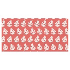 Coral And White Lady Bug Pattern Banner And Sign 8  X 4  by GardenOfOphir