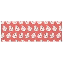 Coral And White Lady Bug Pattern Banner And Sign 9  X 3  by GardenOfOphir