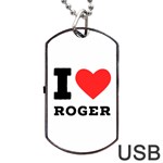 I love roger Dog Tag USB Flash (Two Sides) Front