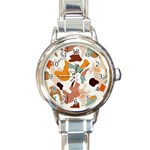 Shapes Pattern Round Italian Charm Watch Front