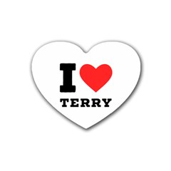 I Love Terry  Rubber Coaster (heart) by ilovewhateva