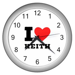 I Love Keith Wall Clock (silver) by ilovewhateva