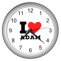 I Love Adam  Wall Clock (silver) by ilovewhateva