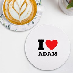 I Love Adam  Uv Print Round Tile Coaster by ilovewhateva