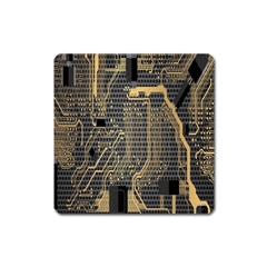 Circuit Square Magnet by nateshop