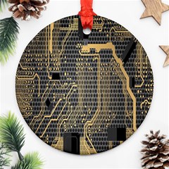 Circuit Round Ornament (two Sides)