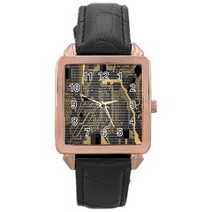 Circuit Rose Gold Leather Watch  by nateshop