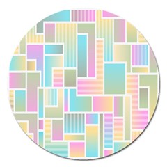 Color-blocks Magnet 5  (round) by nateshop