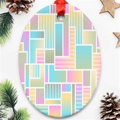 Color-blocks Oval Ornament (two Sides) by nateshop