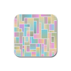 Color-blocks Rubber Square Coaster (4 Pack) by nateshop