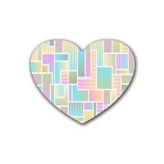 Color-blocks Rubber Heart Coaster (4 Pack) by nateshop