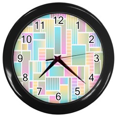 Color-blocks Wall Clock (black) by nateshop