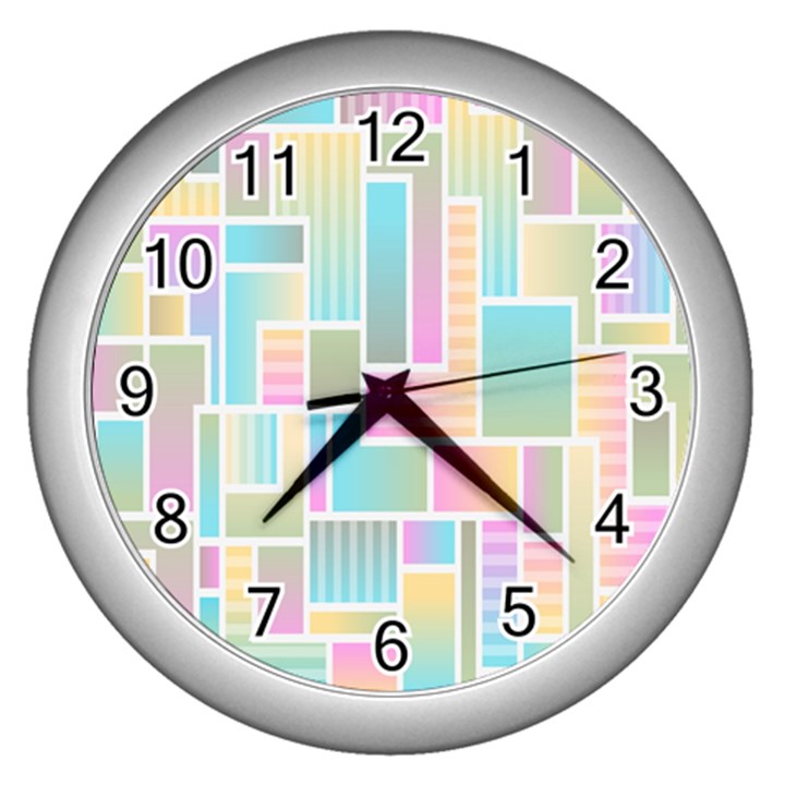 Color-blocks Wall Clock (Silver)