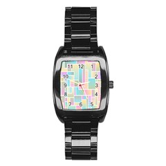 Color-blocks Stainless Steel Barrel Watch by nateshop