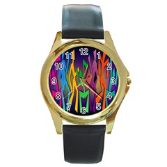 Dancing Round Gold Metal Watch by nateshop