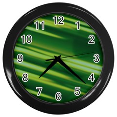 Green-01 Wall Clock (black) by nateshop