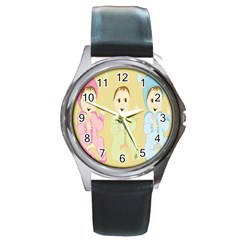 Happy 01 Round Metal Watch by nateshop