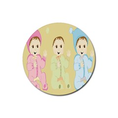 Happy 01 Rubber Coaster (round) by nateshop