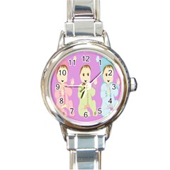 Happy 02 Round Italian Charm Watch by nateshop