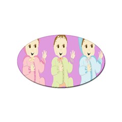 Happy 02 Sticker (oval) by nateshop