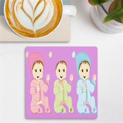 Happy 02 Uv Print Square Tile Coaster  by nateshop