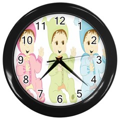 Happy Wall Clock (black) by nateshop