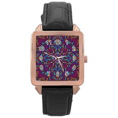 Kaleidoscope Rose Gold Leather Watch  by nateshop