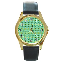 Leaf - 04 Round Gold Metal Watch by nateshop