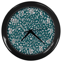 Leaves-012 Wall Clock (Black)