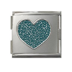 Leaves-012 Mega Link Heart Italian Charm (18mm)