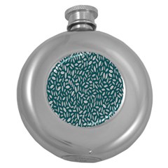 Leaves-012 Round Hip Flask (5 oz)