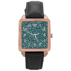 Leaves-012 Rose Gold Leather Watch  by nateshop