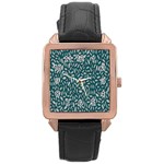 Leaves-012 Rose Gold Leather Watch  Front